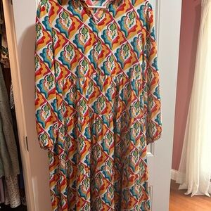Colorful Geometric Patterned Dress